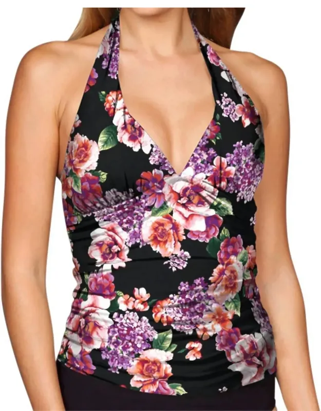 Shirred Halter Tankini Top