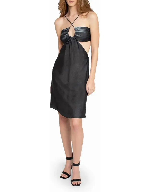 Garment Dyed Cut Out Mini Dress