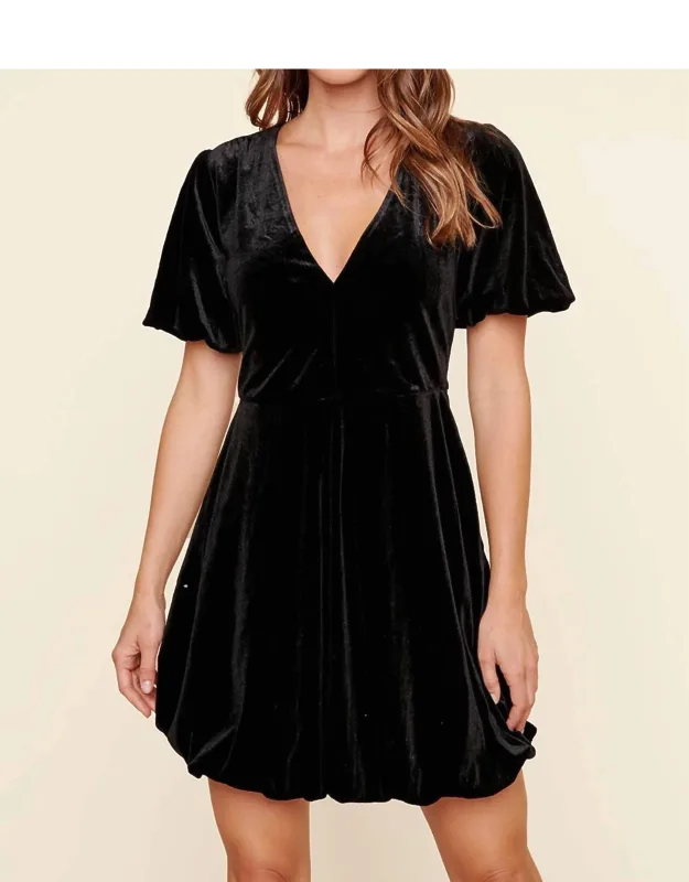 Velvet Volume Hem Mini Dress