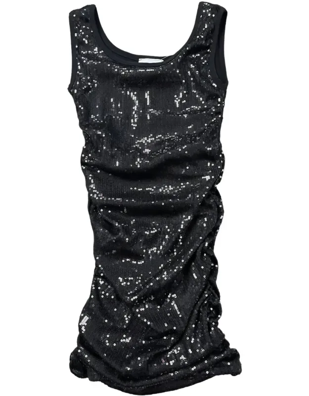 Sequin Ruched Tank Dress