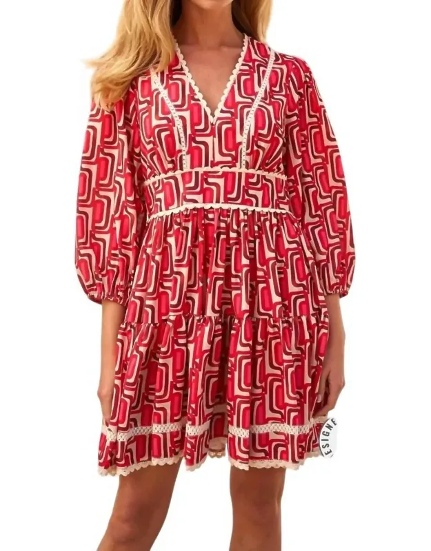 Camille Abstract Print Skater Dress