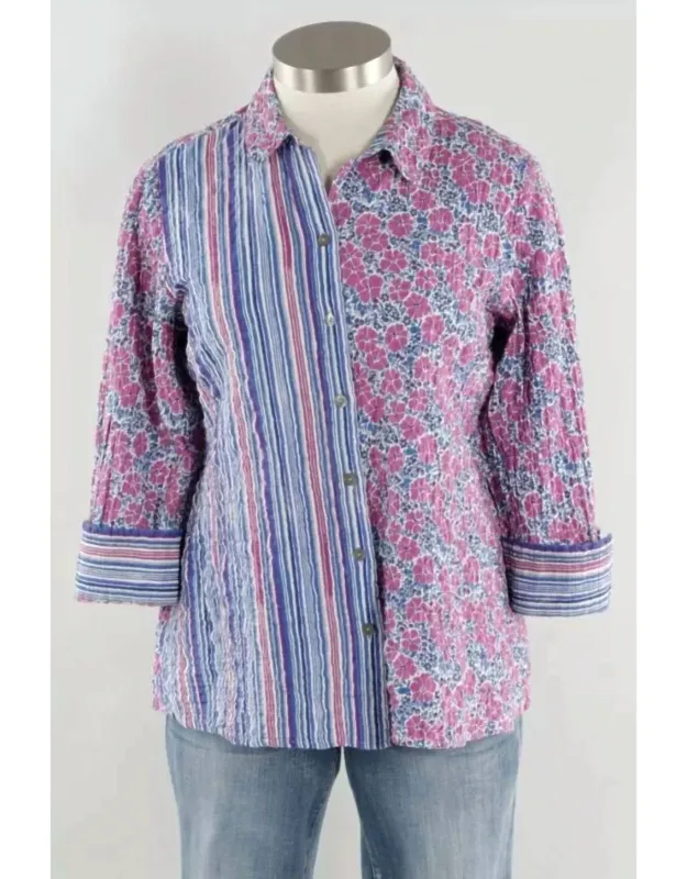 3/4 Sleeve Button Down Shirt