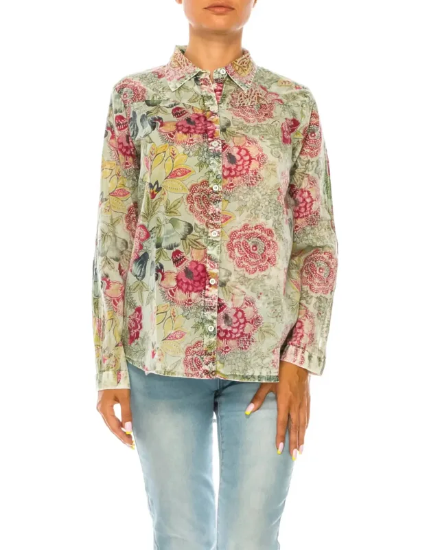 Floral Printed Button-down Shirt
