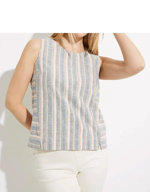 Yarn-dye Stripe Sleeveless Top
