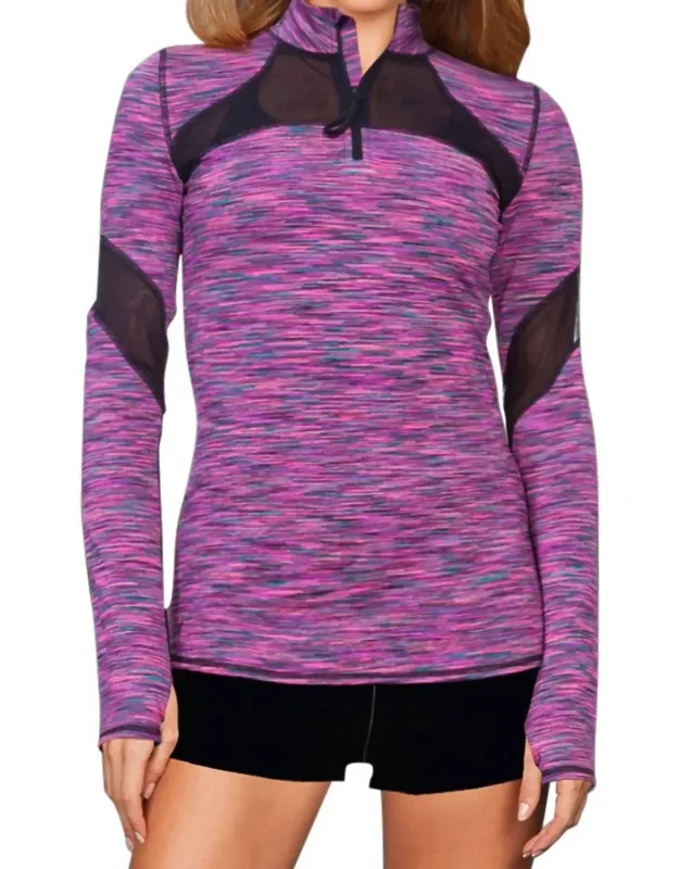 Headline Mesh Panel Route Long Sleeve Top