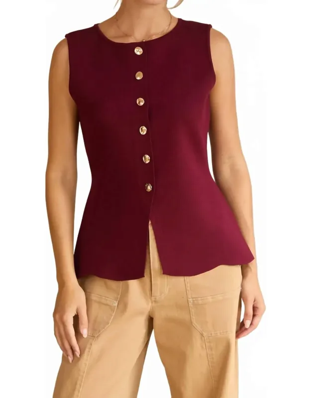 Sleeveless Sweater Knit Peplum Top