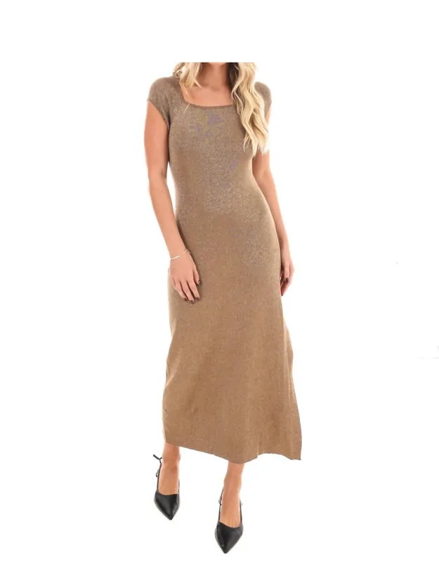 Effortless Shine Metallic Midi Dress
