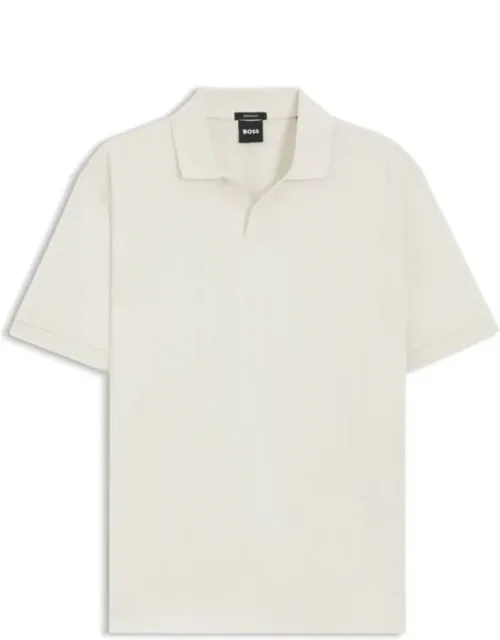 Cotton-jacquard Polo Shirt With Johnny Collar