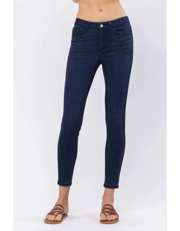 Non Distressed Mid Rise Skinny Jeans
