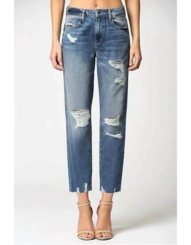 Distressed Straight Jeans