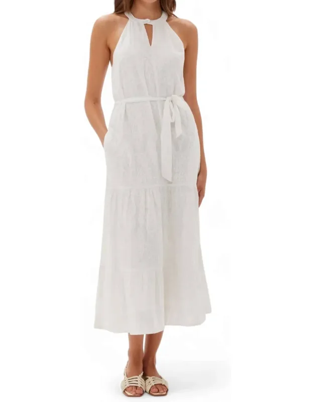 Embroidered Halter Dress