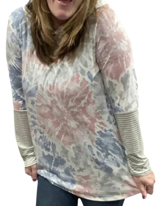 Tie Dye Meets Stripes Hoodie