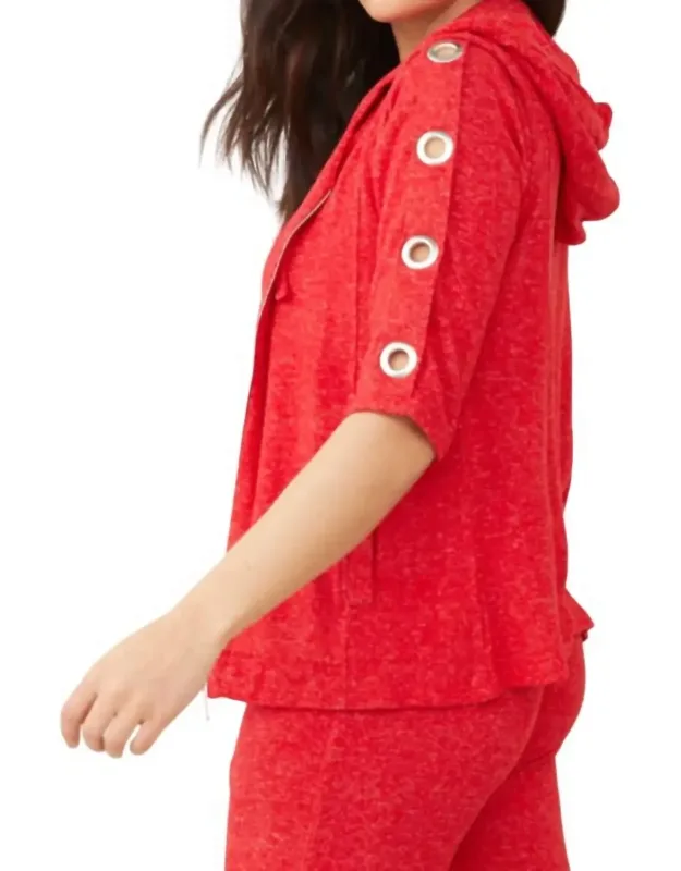 Soft Stretch 3/4 Grommet Crew Top