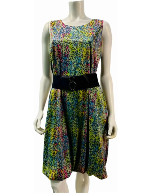 Cheetah Print Bubble Pocket Dress