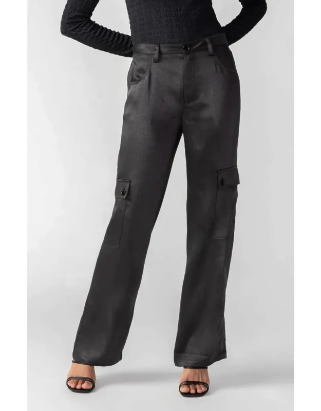 Satin Cargo Pants