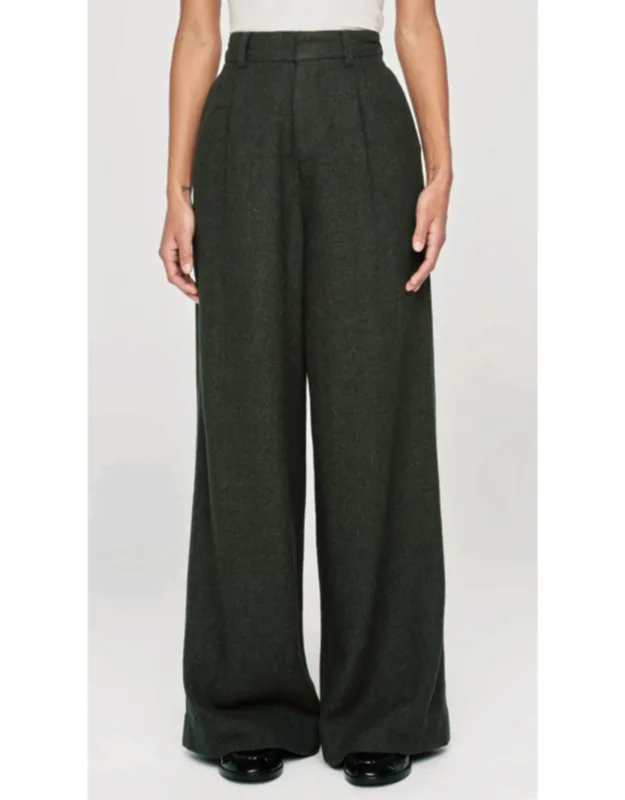 Hepburn Wide Leg High Rise Pleated Pants