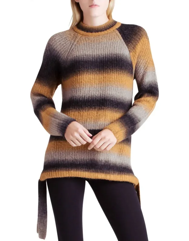 Stripes Fuzzy Knit Ombre Sweater