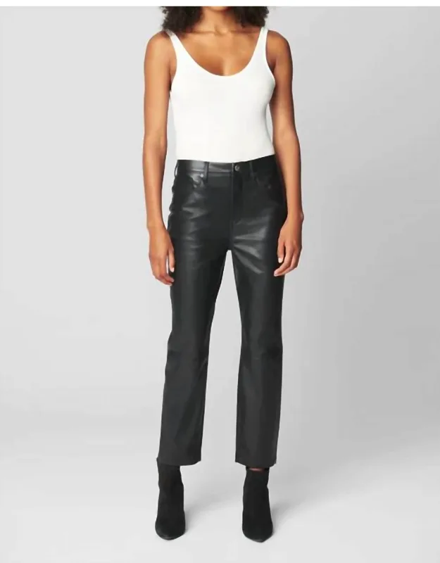 Cropped Vegan Leather High Rise 5 Pocket Pants