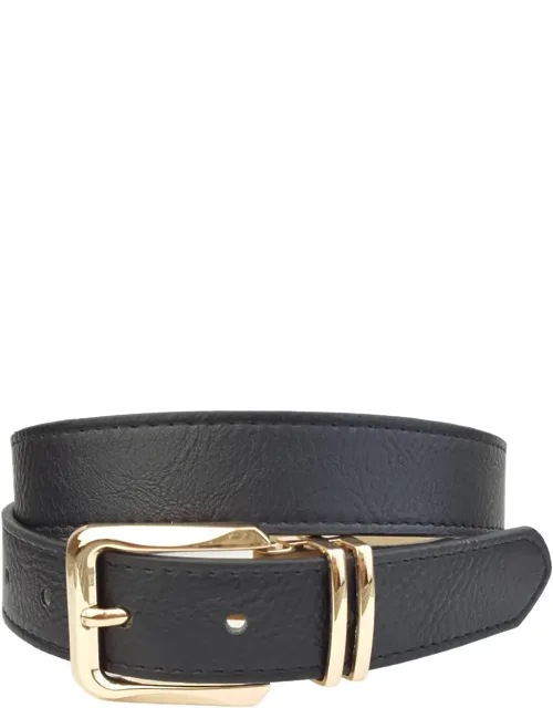 Classic Plain Belt With Shiny Gold Buckle