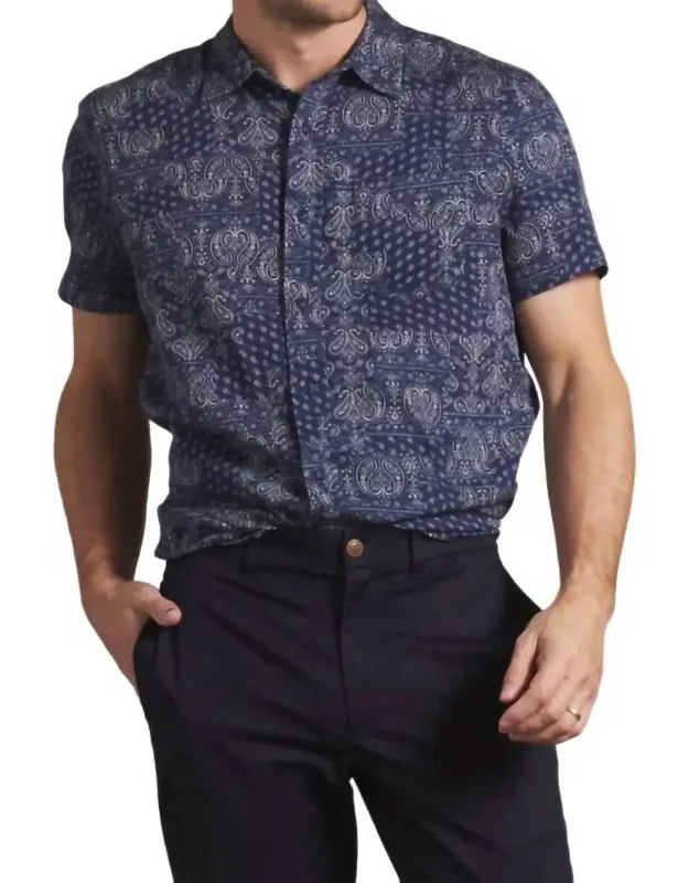 Textured Printed Shirt In Bandana Print