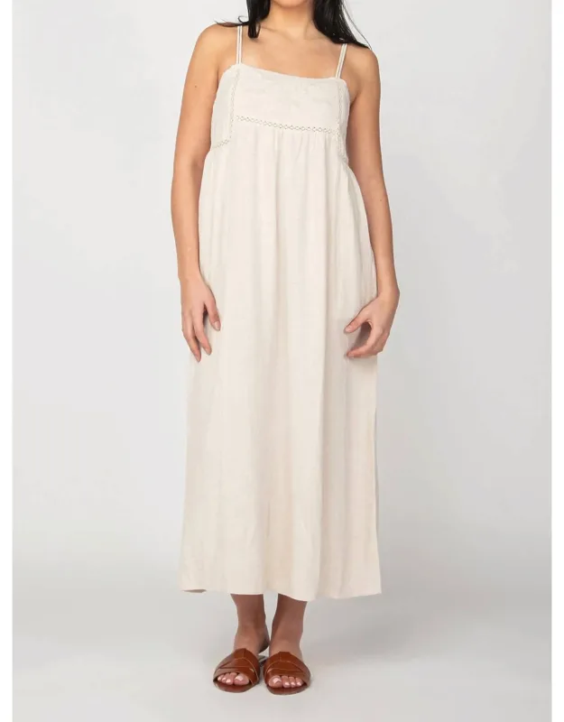 Linen Blend Midi Dress