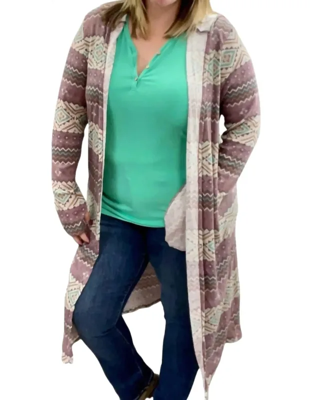 Aztec Hooded Cardigan