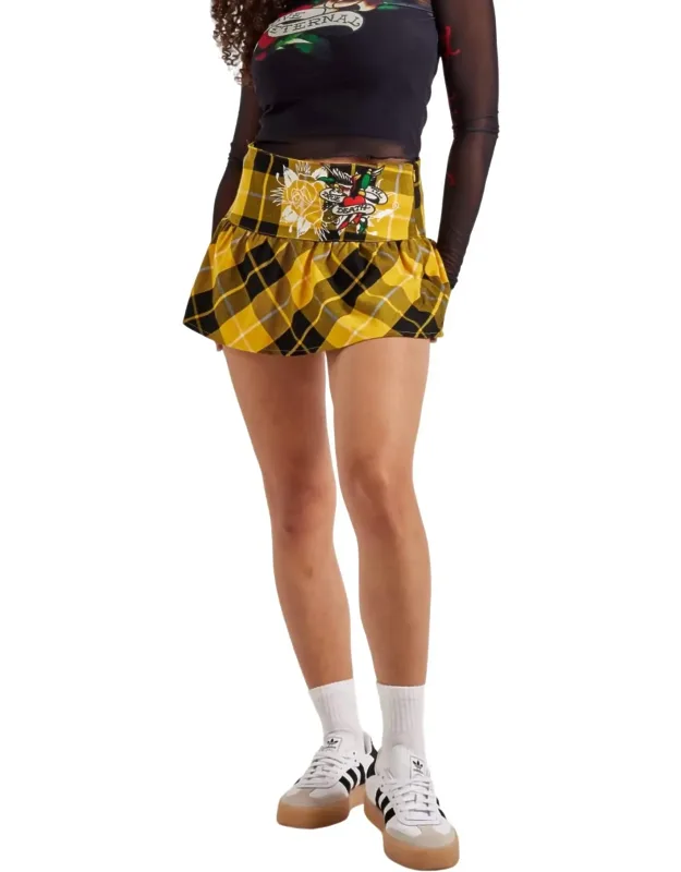 Plaid Flare Mini Skirt