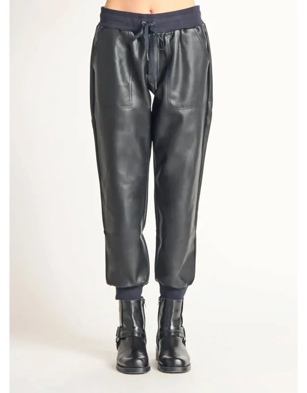Faux Leather Joggers