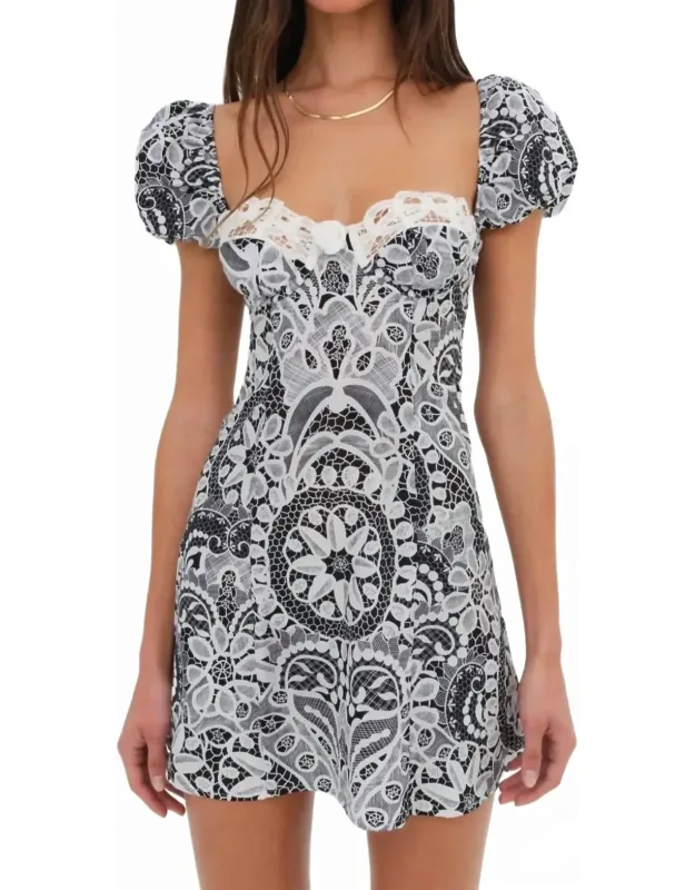 Taylor Mini Dress With Puff Sleeves And Sweetheart Neckline