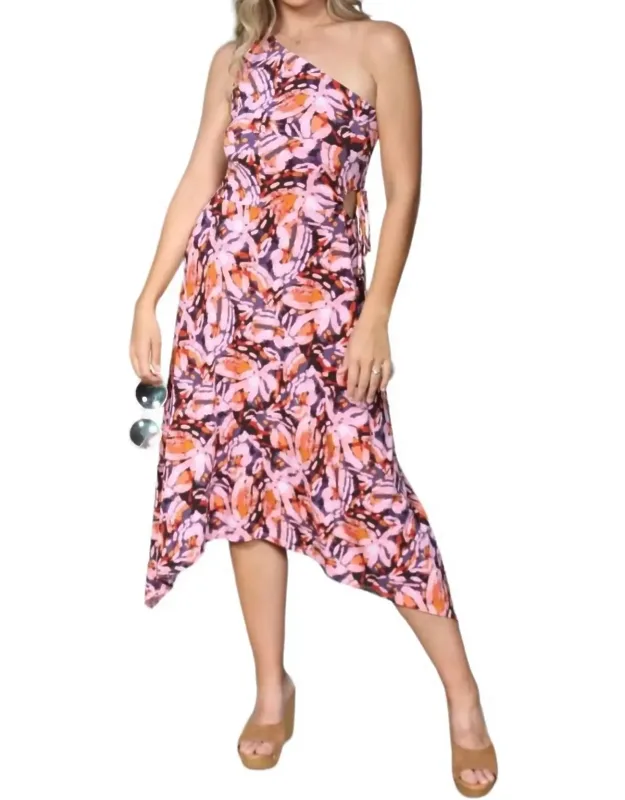 Asymmetrical Cutout Midi Dress