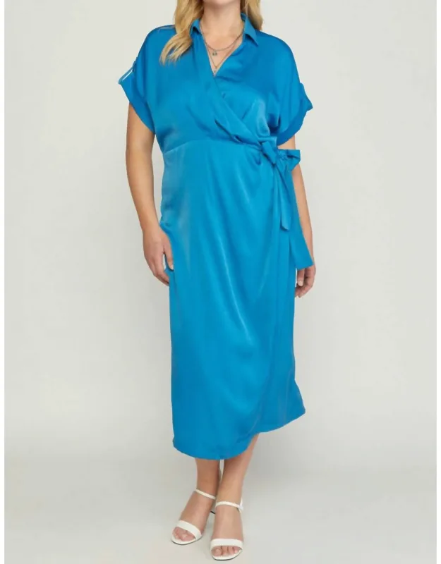 Satin Wrap Dress