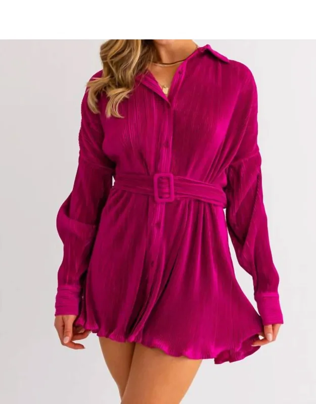 Pleated Shirt Dress