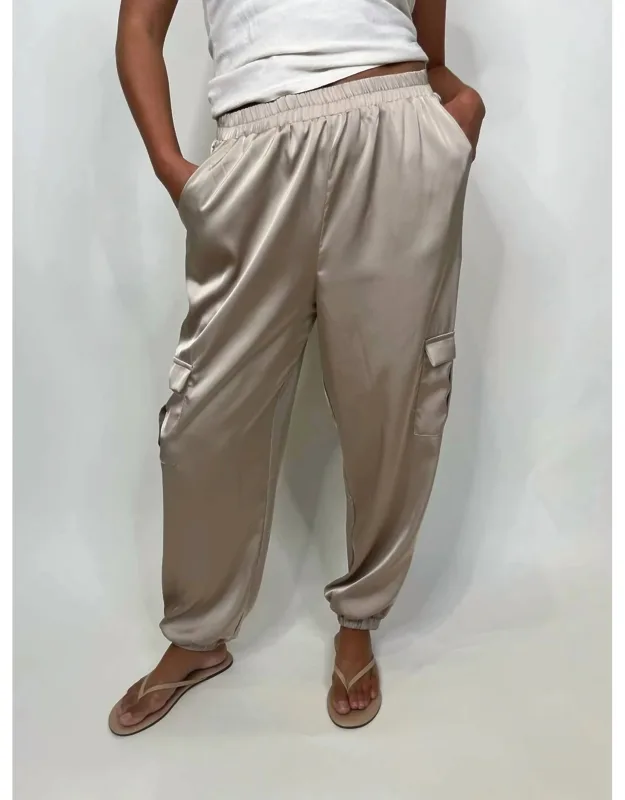 Satin Cargo Joggers