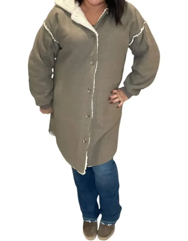 Sherpa Lined Open Jacket