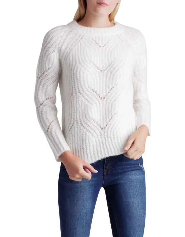 Twisted Fuzzy Yarn Long Sleeve Sweater
