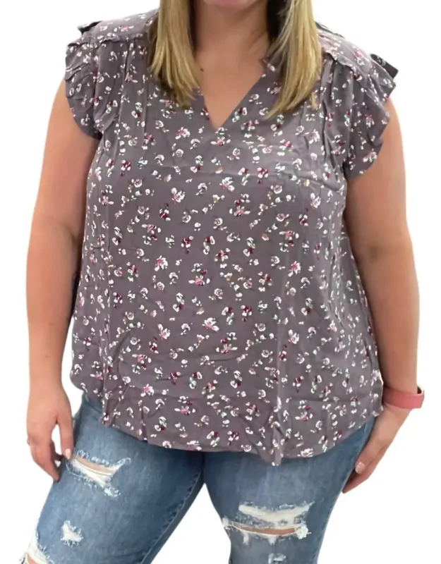 Floral Frill Collar Top