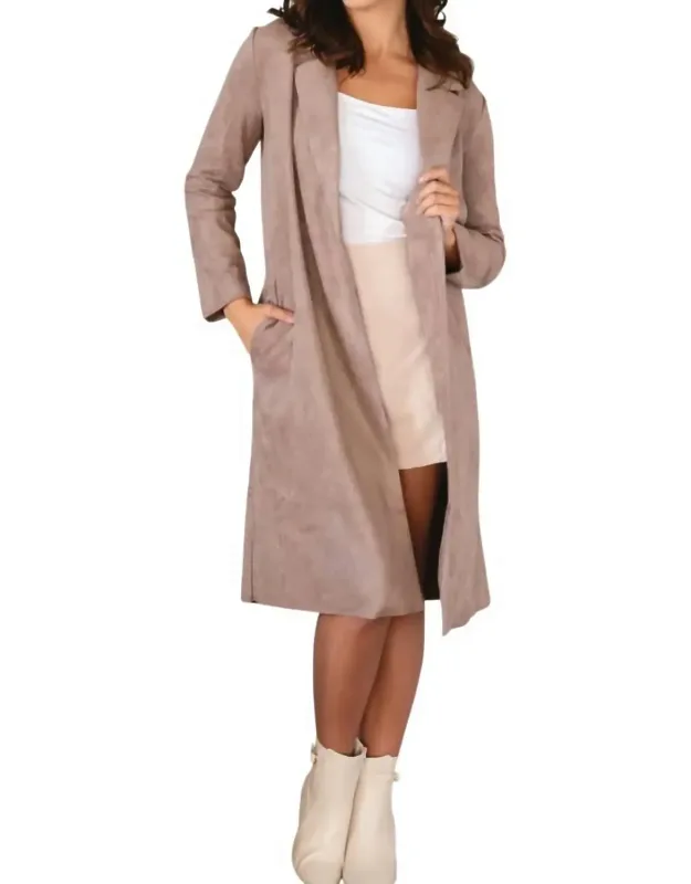 Vegan Suede Trench Coat
