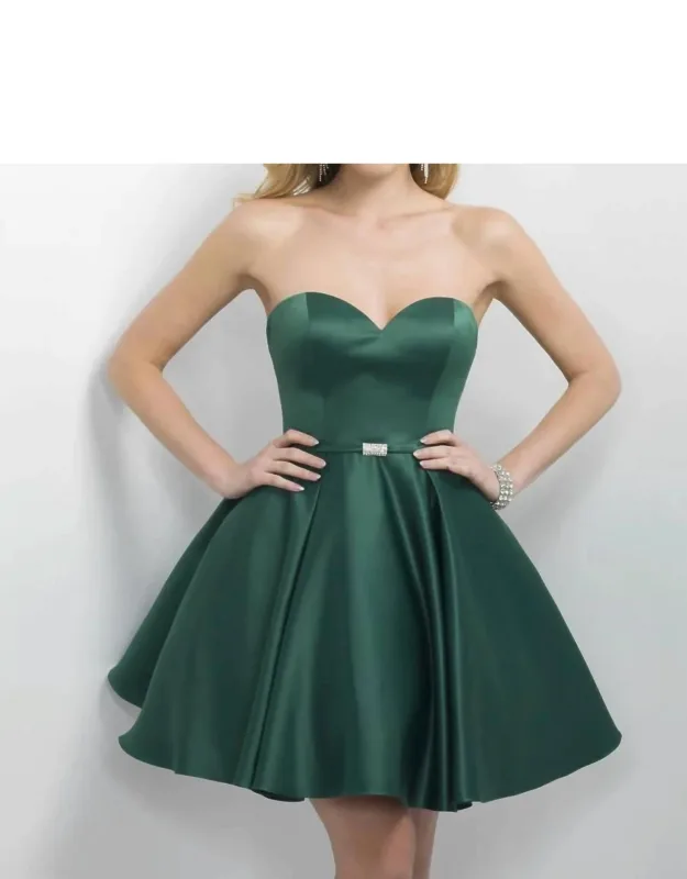 Satin Strapless Homecoming Dress
