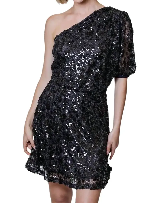 Sequin One Sleeve Dress