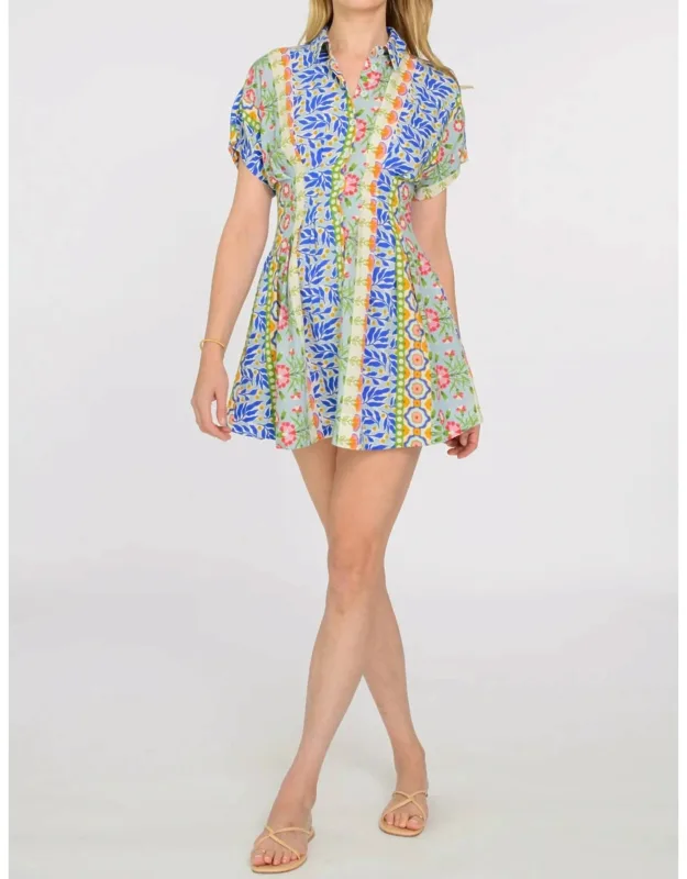 Mini Dress In Spring Stripe
