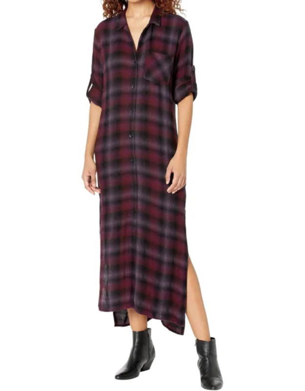 Rolled Sleeve Duster Dress