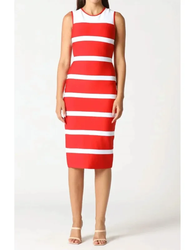 Colorblock Zip-back Bodycon Dress