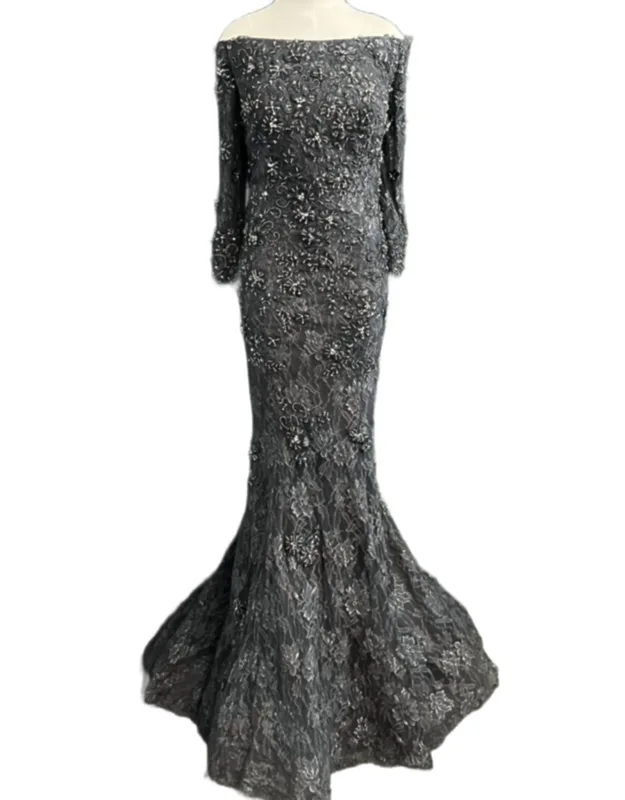 Three Quarter Sleeve Embellished Dress