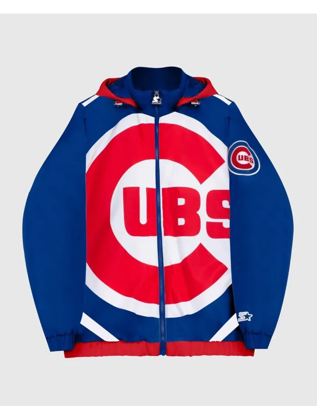 Chicago Cubs Hooded Nylon Full Zip Jacket
