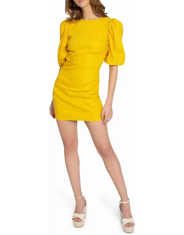 Stretch Puff Sleeve Dress