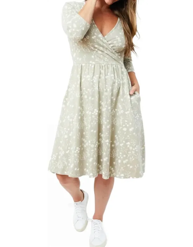 Callie Long Sleeve Wrap Dress
