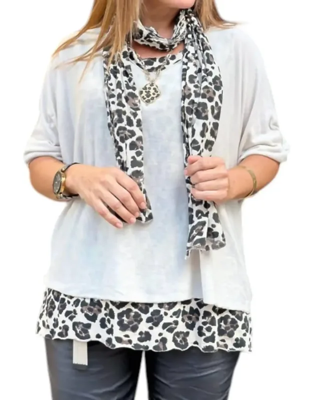 Leopard Layered Crochet Top