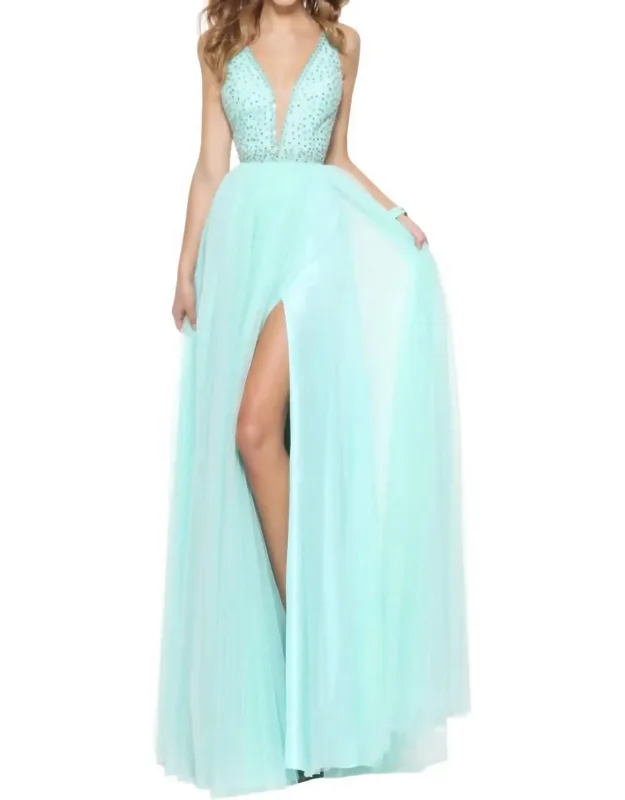 Plunging V-neck Prom Dress