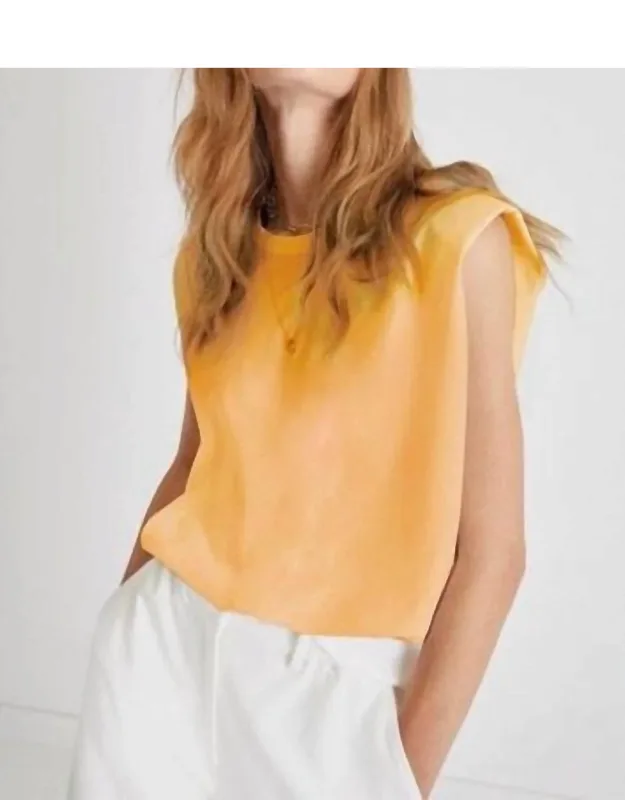 Shoulder Pad Crepe Tank