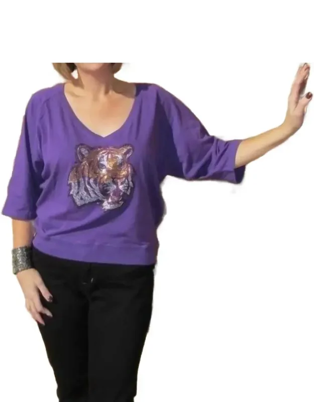 Lsu Jewel Raglan Top